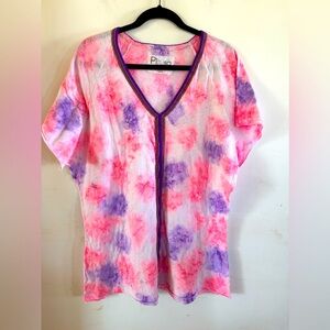 Pitusa Women’s One Size tie dye coverup swim beach Summer date cruise comfy